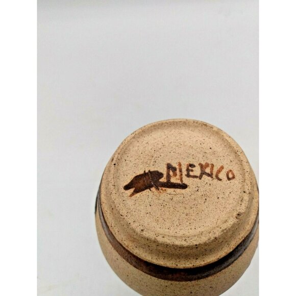 Vintage MEXICAN Tonala CLAY VASE Hand Painted 5 3/4 x 3 1/4" - Picture 6 of 10